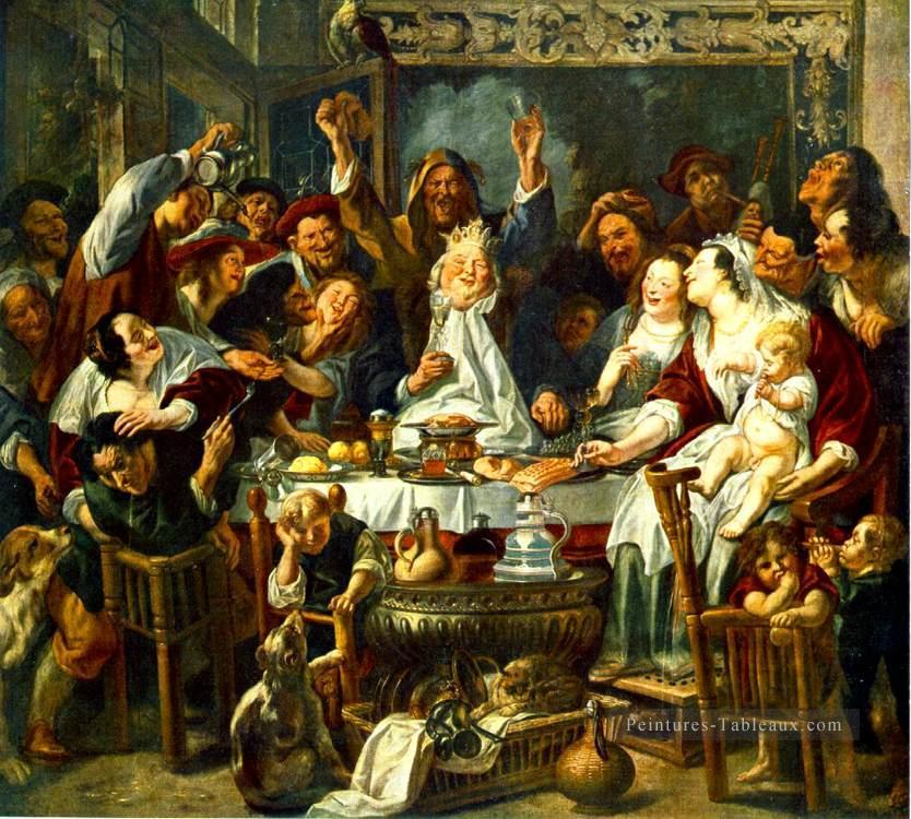 Le roi boit2 baroque flamand Jacob Jordaens Peintures à l'huile